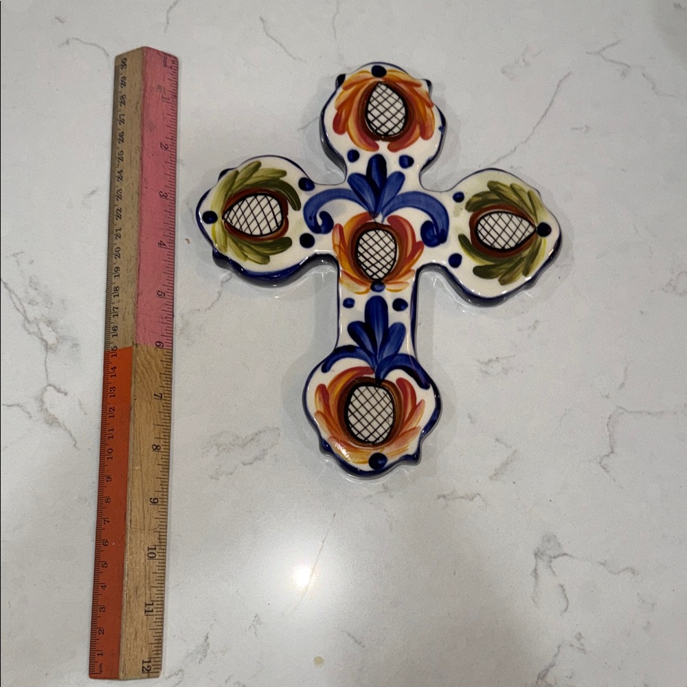 Colorful Ceramic Cross Wall Decor